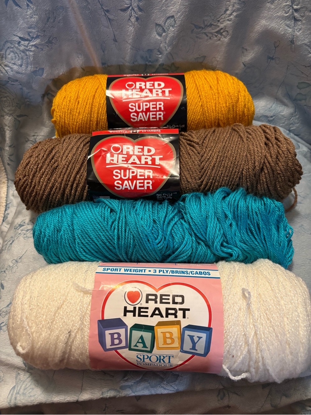 Yarn Bundle -Glod, Brown, Teal, and Cream